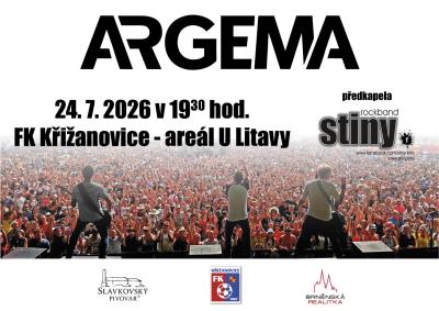 Plakát na koncert Křižanovice 24. 7. 2026