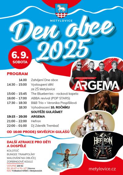 Plakát na koncert Metylovice 6. 9. 2025