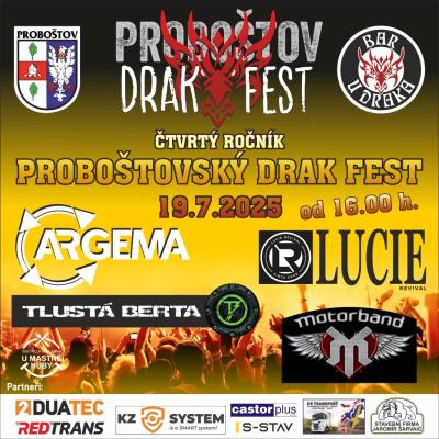 Plakát na koncert Proboštov 19. 7. 2025