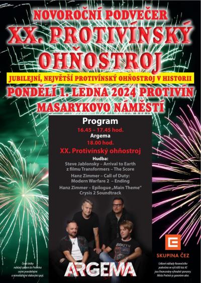 Plakát na koncert Protivín 1. 1. 2024