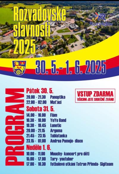Plakát na koncert Rozvadov 31. 5. 2025