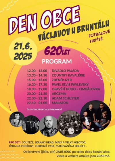 Plakát na koncert Václavov 21. 6. 2025