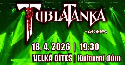 Plakát na koncert Velká Bíteš 18. 4. 2026