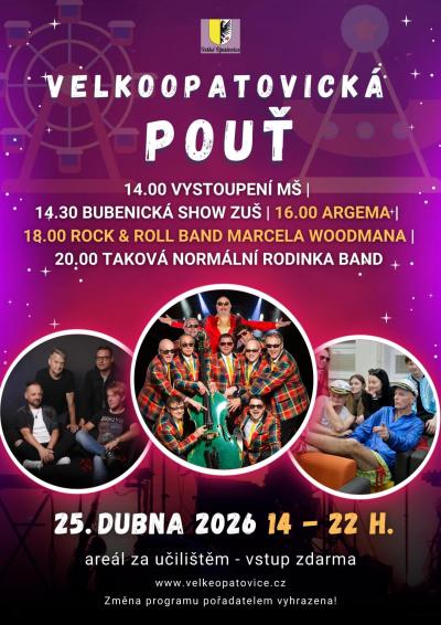 Plakát na koncert Velké Opatovice 25. 4. 2026
